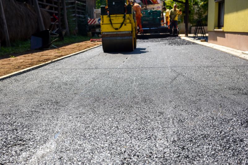 Finished Asphalt Driveway with Landscaping