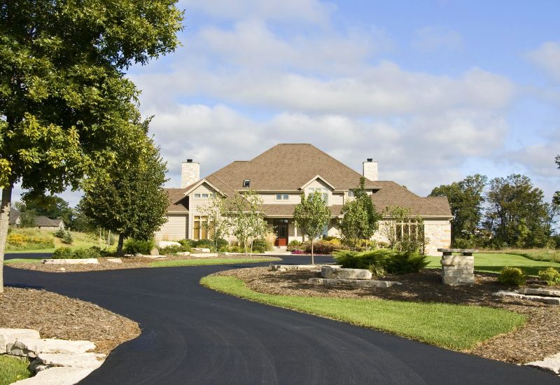 Residential Asphalt Paving with Landscaping