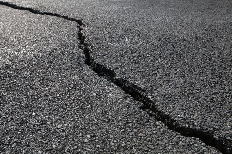 Crack Repair on Asphalt Surface